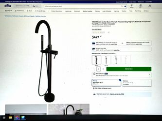 NEW! WESTBRASS Matte Black 1-handle Freestanding High-arc Bathtub Faucet with Hand Shower