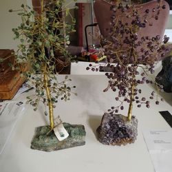 Jade and amethyst gemstone tree of Life