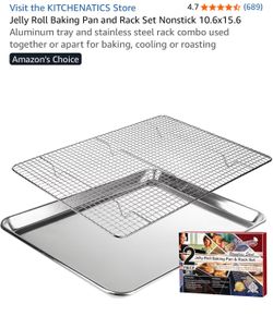 KITCHENATICS Jelly Roll Baking Pan and Rack Set