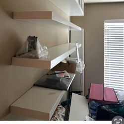 white IKEA lack Long floating shelves X5 $20 Each 