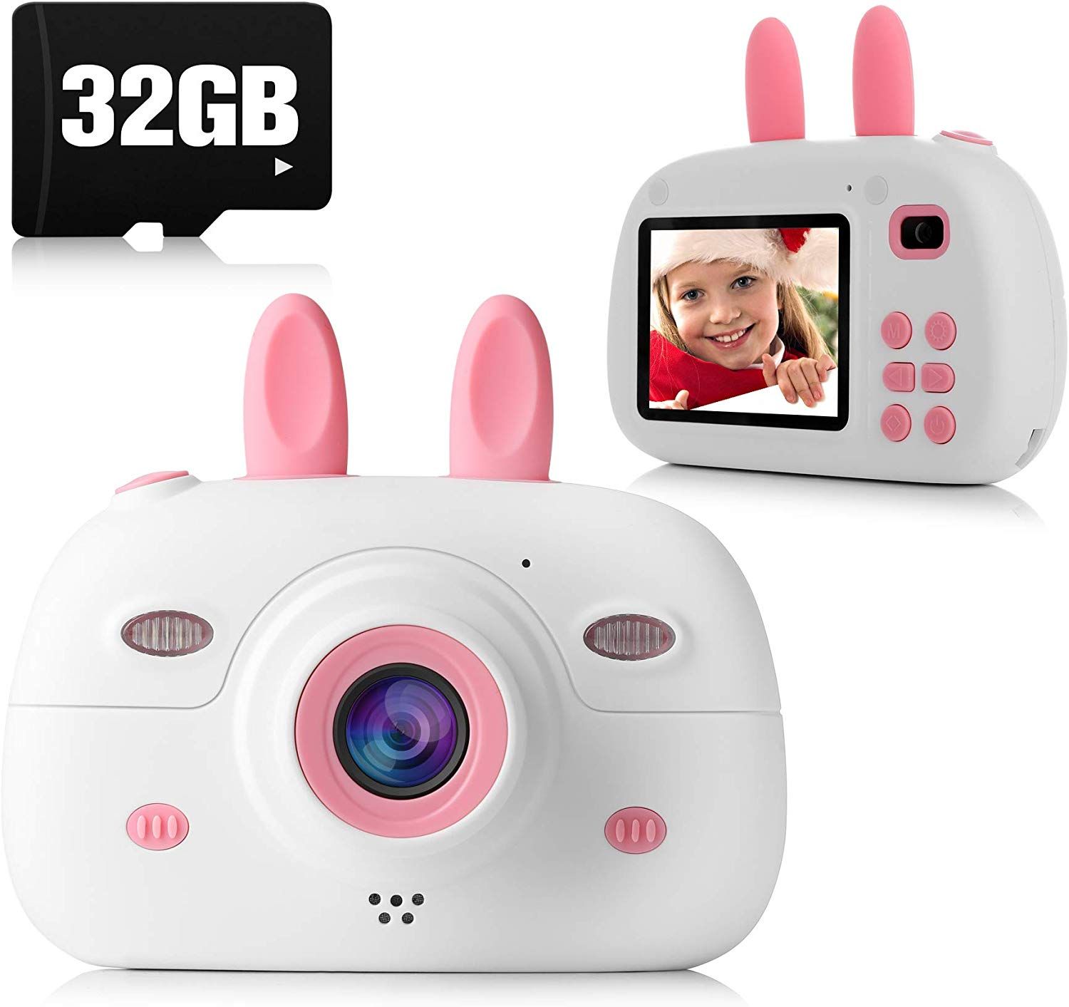 Brand new in box Kids Camera, 8.0MP 1080P Digital Video Camera Rechargeable Child Camcorder Shockproof Kids Toy Camera With 2.4″ IPS Screen, 32GB TF