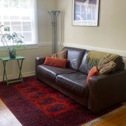 Genuine, Top-grain Leather Couch (rich chocolate brown color) Pillows Included 