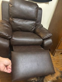 Child’s Brown Faux Leather Recliner Chair