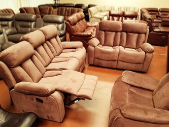 Brand new burgandy shava microsweet recliner living room set sofa and loveseat