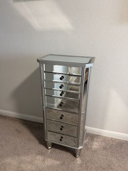 Mirrored 7-Drawer Tall Chest Dresser