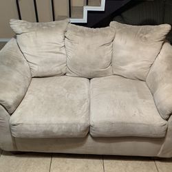 Darcy Sofa Set Stone Microfiber