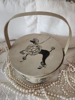 Charming Vintage Poodle Basket 1940s 