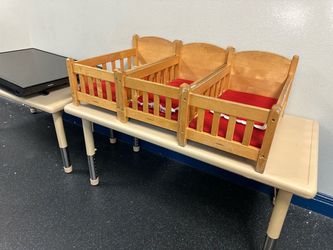 Lakeshore Wooden Daycare Cribs – 3 Available – $40 Each or Bulk Deal