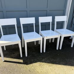 4 White Dining Chairs