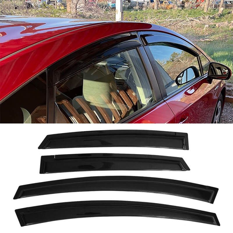 Fits 10-15 Toyota Prius Acrylic Window Visors Smoke Sun Rain Vent Guard 4Pc Set