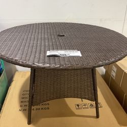 Wicker Steel Outdoor 5-Piece Patio Dining Set