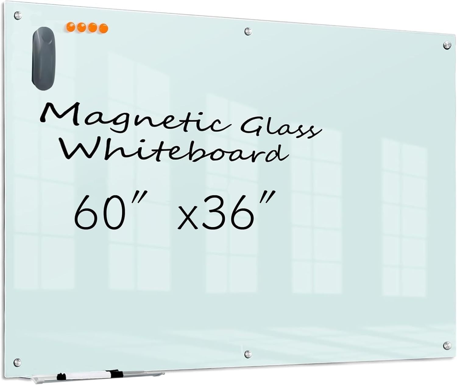 5’ x 3’6'' Tempered Glass Dry-Erase Board (Magnetic) — Frameless