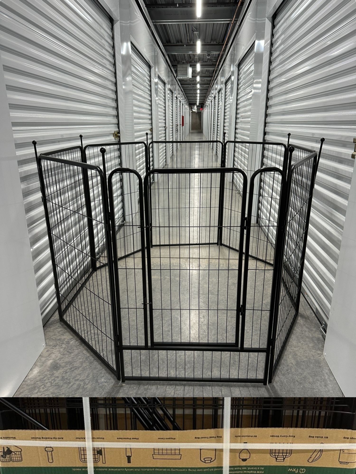 Brand New FXW Rollick Adjustable Dog PlayPen 8 Panels 40" High Metal Door Collapsible Outdoors