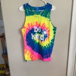 Colortone Mens Unisex Be Kind Medium M Tie Dye Tank Top Shirt