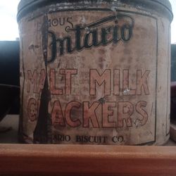 Antique ONTARIO MALT CRACKER CAN