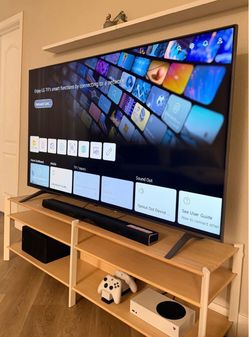 JÄTTESTA TV unit, white/light bamboo, 63x15 3/4x19 1/4"