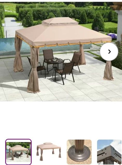 10 Ft. W X 12 Ft. D Metal Patio Gazebo
