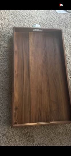 MAGIGO Large Walnut Wood Serving Tray – New