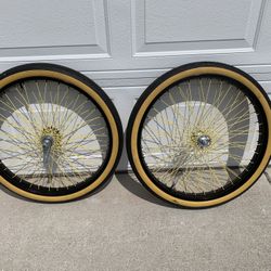 Fat Tire Beach Cruiser 26X57mm  Wheel Set 72 Spokes Coaster Brake