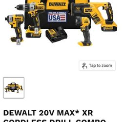 DEWALT 20V MAX* XR Cordless Drill Combo Kit, 4-Tool