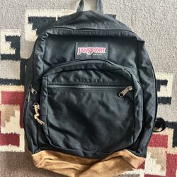 Vintage Jansport Backpack Leather Bottom Made In Usa 