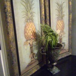 2 Tall. Gold Frame Pictures 