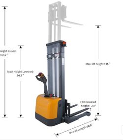 Full Electric Straddle Stacker A-3051 | 138" Lift Height