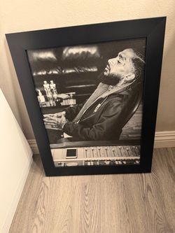 Nipsey Hussle Framed Black and White Portrait