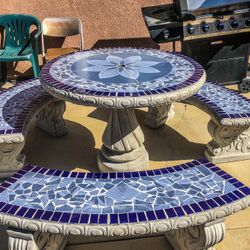 Concrete Patio Table Set