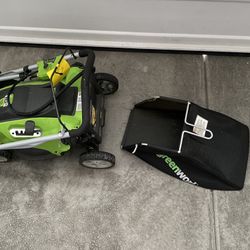 Green works 16” Wired Lawn Mower