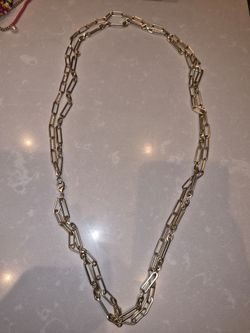 Gold-Tone Paperclip Chain Link Necklace
