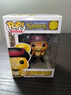VAULTED Puss in Boots Shrek Funko Pop #280 Movies Animation Cats Dreamworks Films Cartoons Banderas