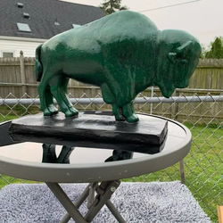 The old Irish buffalo statue