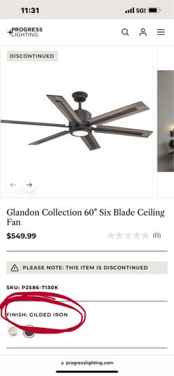 Progress Lighting Glandon 60" Six Blade Ceiling Fans