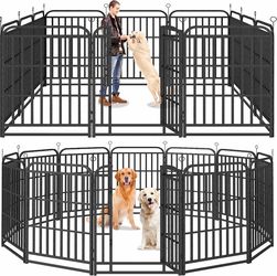 2243h  Kfvigoho Heavy Duty Dog Playpen 12 Steel Panels 40" Height Square Steel Pipe with Reinforced Crossbars, 27FT 57 Sq.ft Portable Dog Fence Outdoo