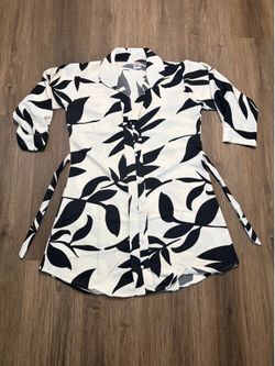 Black & white leaf print shirt and pants set