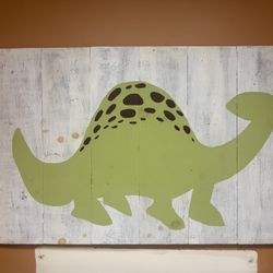 Wood Panel Dinosaur Wall Hang 