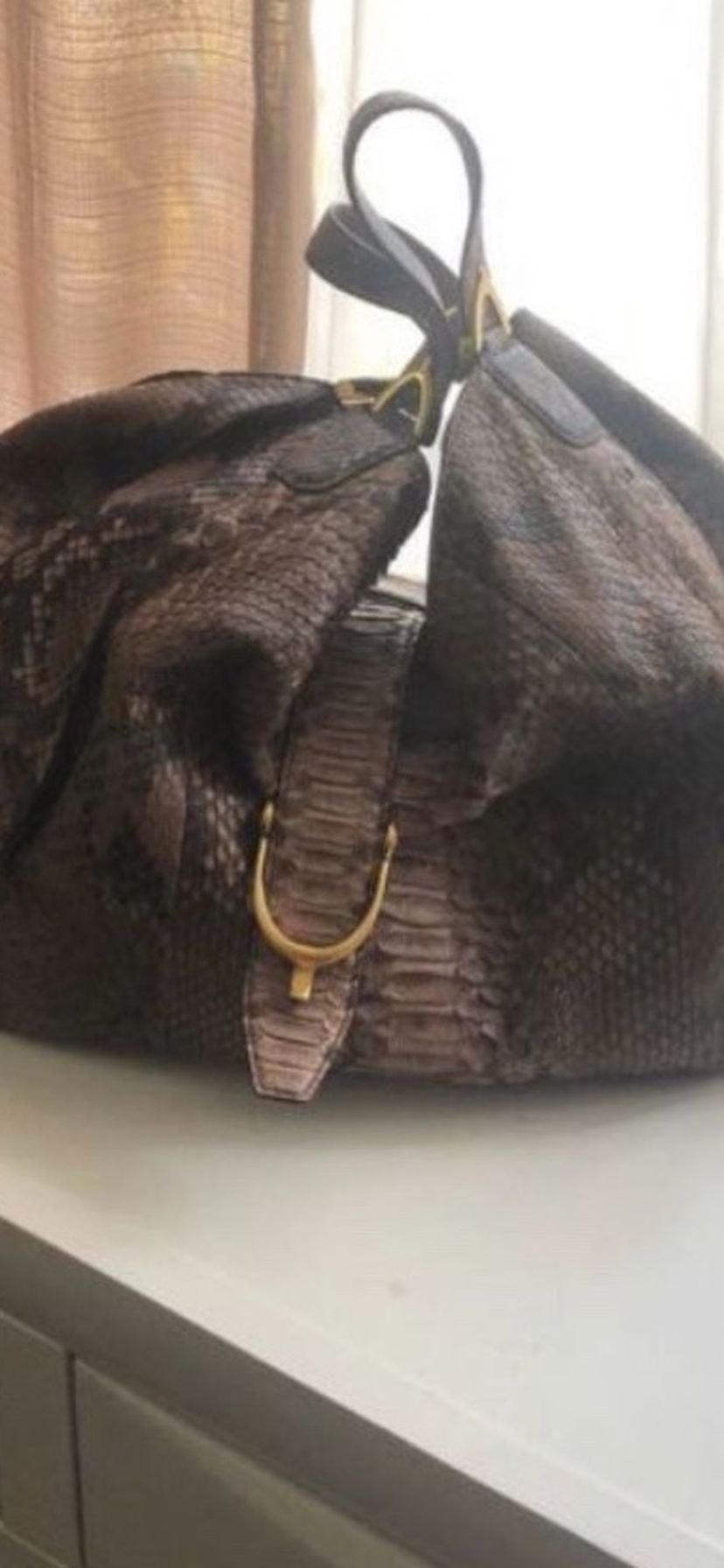 Large GUCCI bag, 100% genuine python leather and authentic