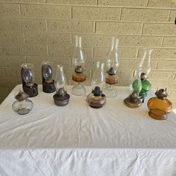 10 Oil Lamps Vintage