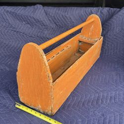 Vintage custom handmade wood carpenters toolbox