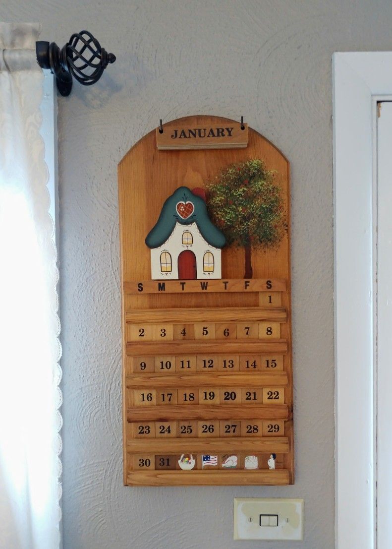 Antique Wooden Perpetual Calendar