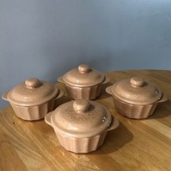 Set of 4 Vintage Blue Mountain Pottery Brown Speckled Glazed Pottery Dish lid