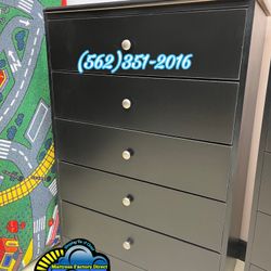 New Assembled Black Five Drawer Dresser Cajonera