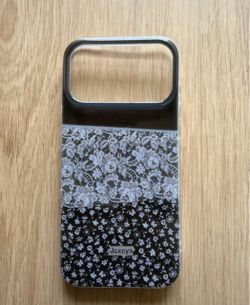 Brown Floral Lace Patchwork Phone Case