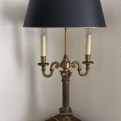 Antik Lampe… Works great !Lamp Shield Is Black  Metal with Brass Trim