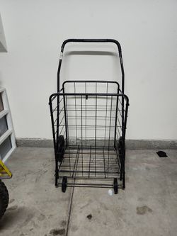 Black Folding Wire Shopping Cart