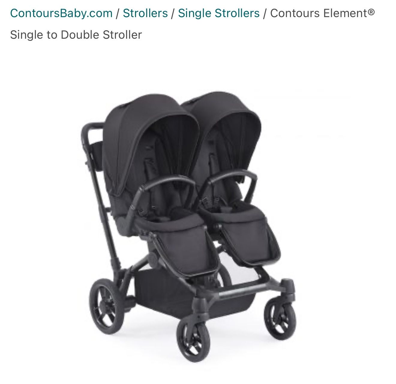 USED Contours Element Double Stroller READ DESCRIPTION