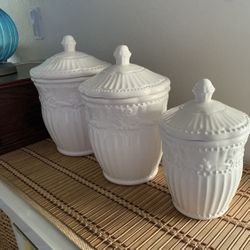 White Ceramic Canister Set 