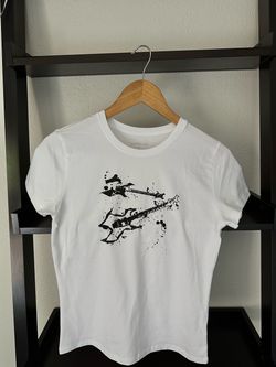 Lucky 777 White Guitar Graphic T-Shirt