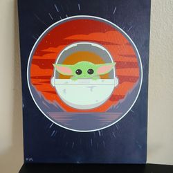 Baby Yoda Painting 